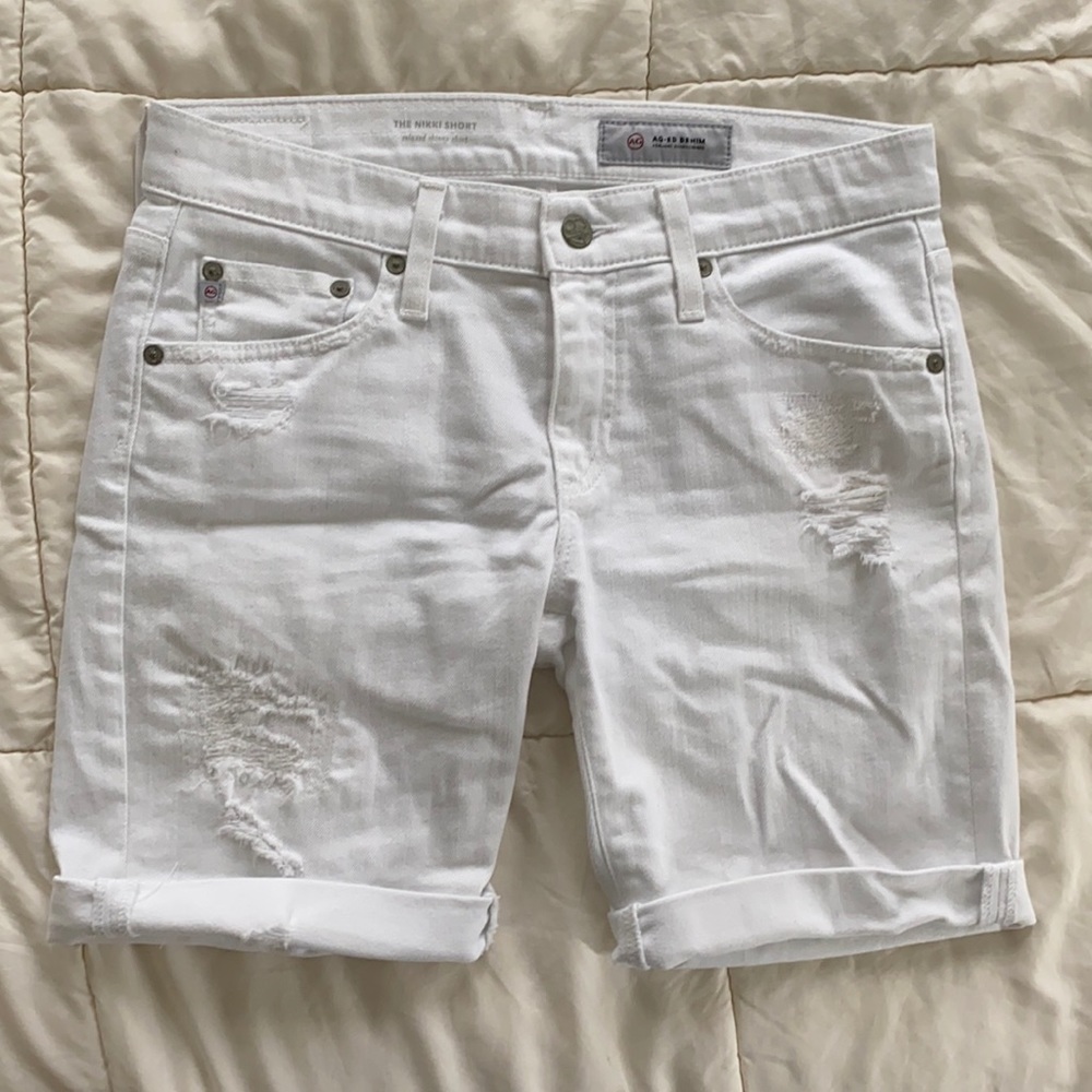 White AG Denim Shorts